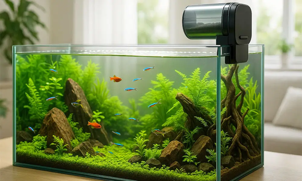 distributeur nourriture 1000x600 Aquarium Parfait Distributeur de nourriture aquarium