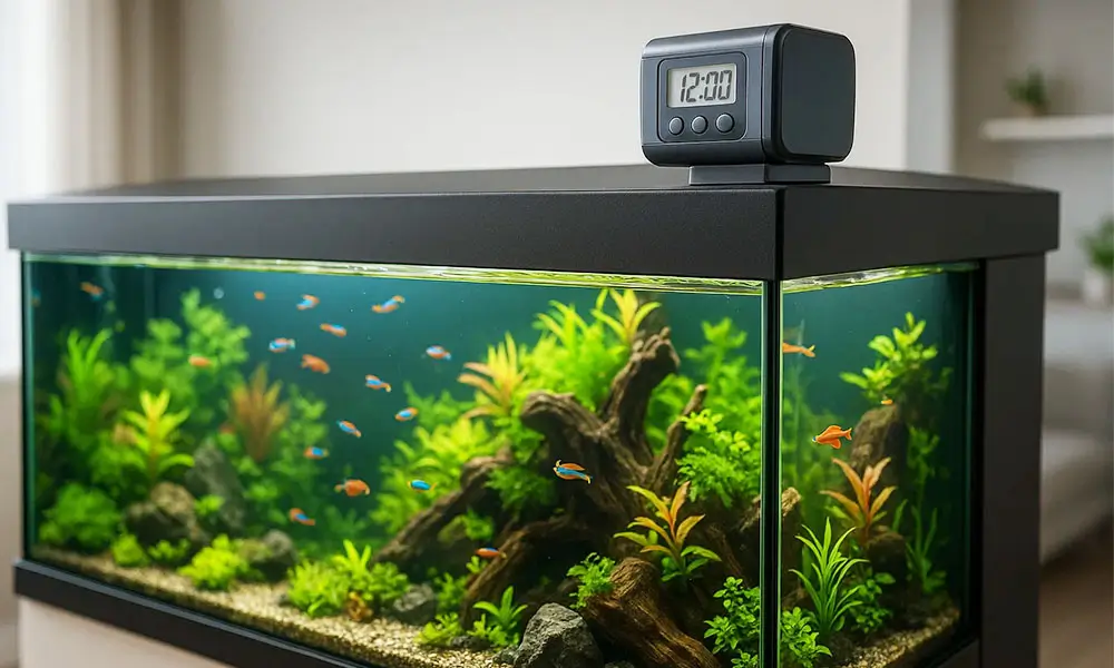 distributeur nourriture ter 1000x600 Aquarium Parfait Distributeur de nourriture aquarium