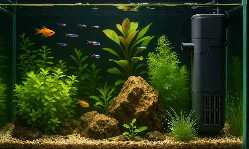 filtration interne 1000x600 Aquarium Parfait