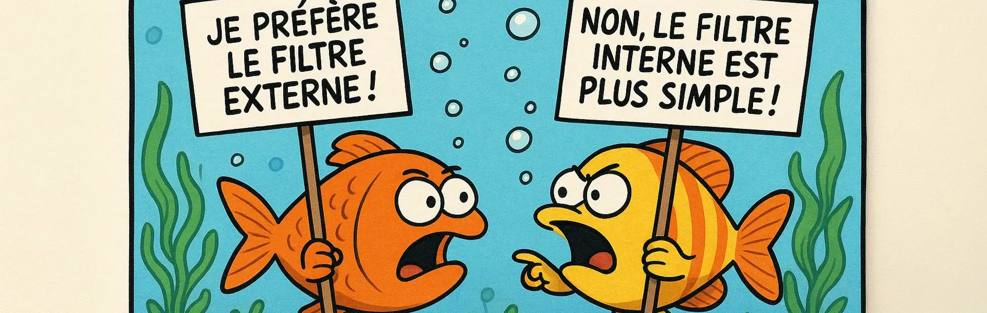 blog bannière filtre interne vs filtre externe Aquarium Parfait filtre interne VS filtre externe