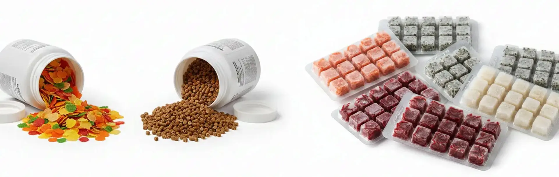 Bannière blog nourriture sèche vs congelée Nourriture aquarium : sec vs congelé