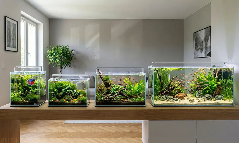comparatif volume aquarium debutant