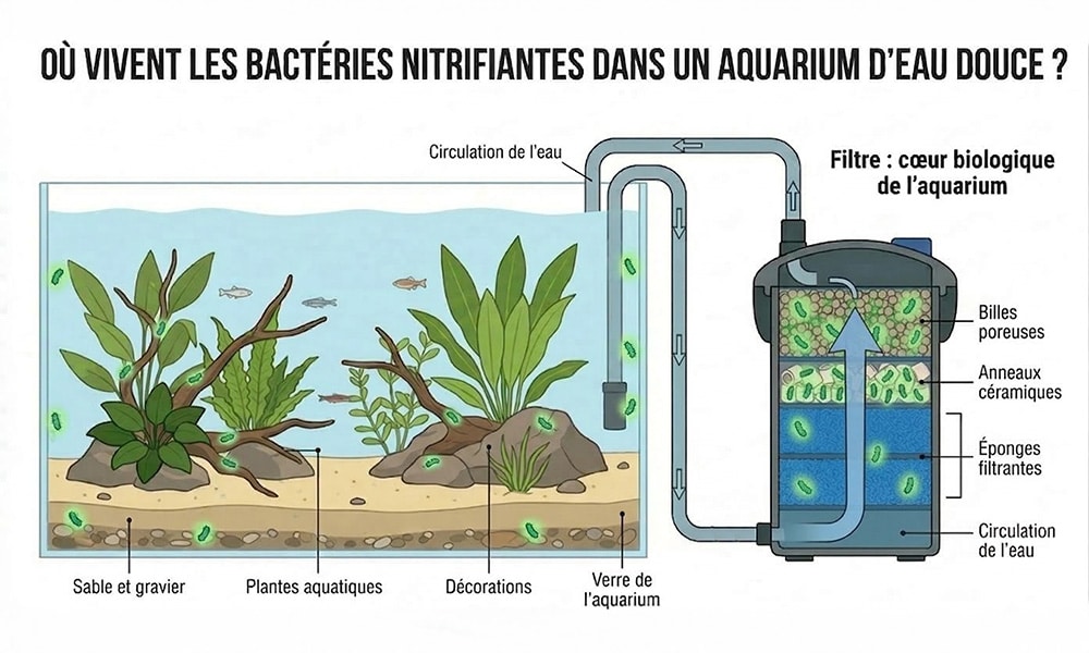 bactéries cycle azote filtre aquarium