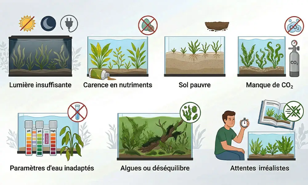 pourquoi mes plantes d'aquarium ne poussent pas